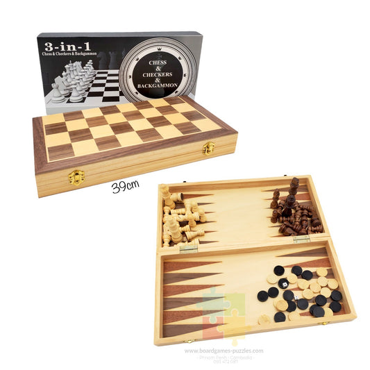 3in1 Chess Wood Board