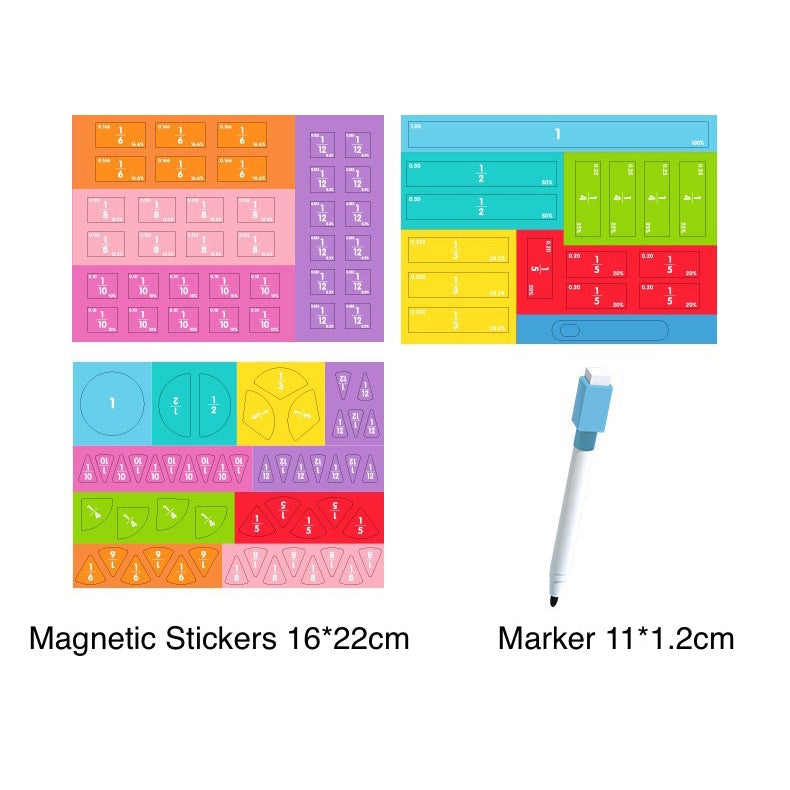 Fraction Toy Math Learning Tools with Magnet – Boardgames and Puzzles