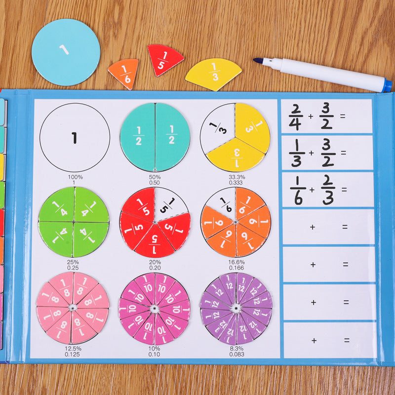 Fraction Toy Math Learning Tools with Magnet – Boardgames and Puzzles
