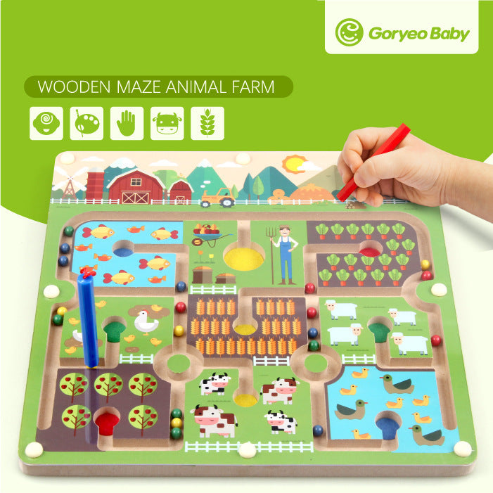 GoryeoBaby Wooden Animal Farm Maze – Boardgames and Puzzles