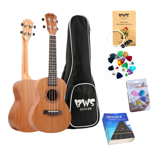 BWS Mahogany Ukulele 21 and 23 bundle