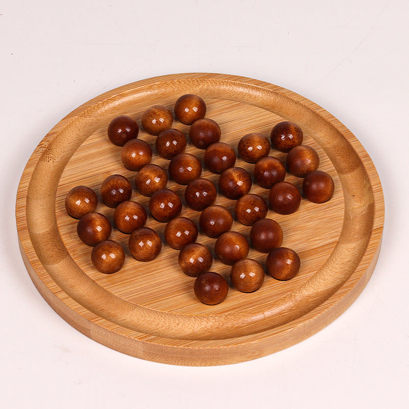 Solitaire Board Game Wood (Round shape) – Boardgames and Puzzles