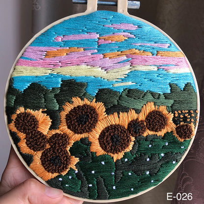 Embroidery Kits Flower Field Landscape