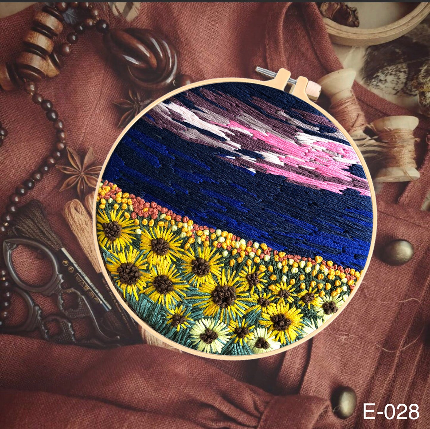 Embroidery Kits Flower Field Landscape