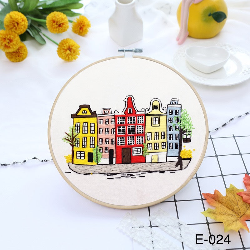 Embroidery Kits European Buildings