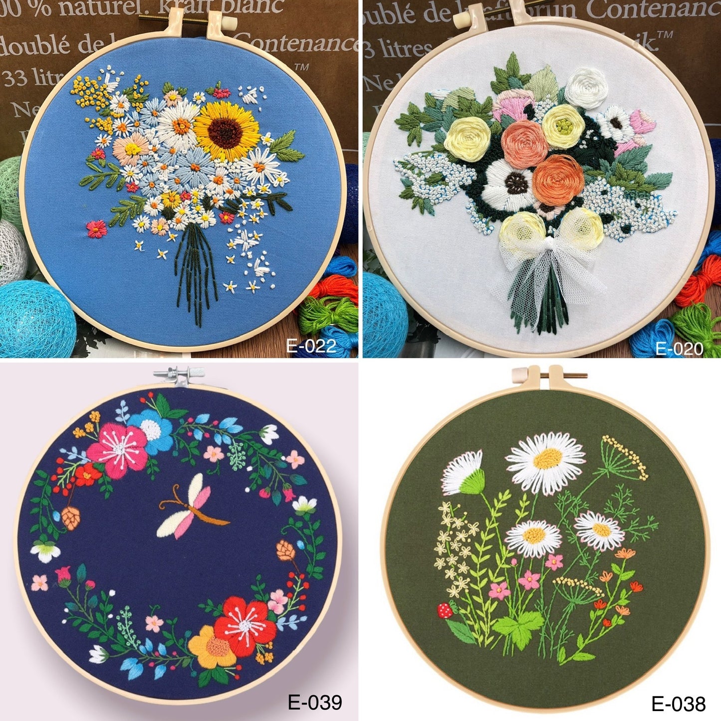 Embroidery Kits Flower Bouquets