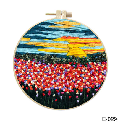 Embroidery Kits Flower Field Landscape