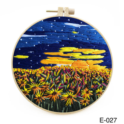 Embroidery Kits Flower Field Landscape