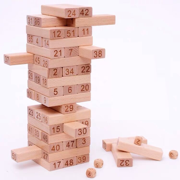 Wooden Jenga with Numbers