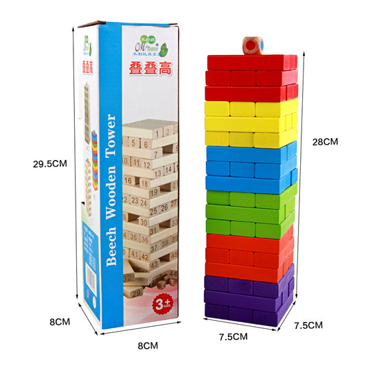 Wooden Jenga with color