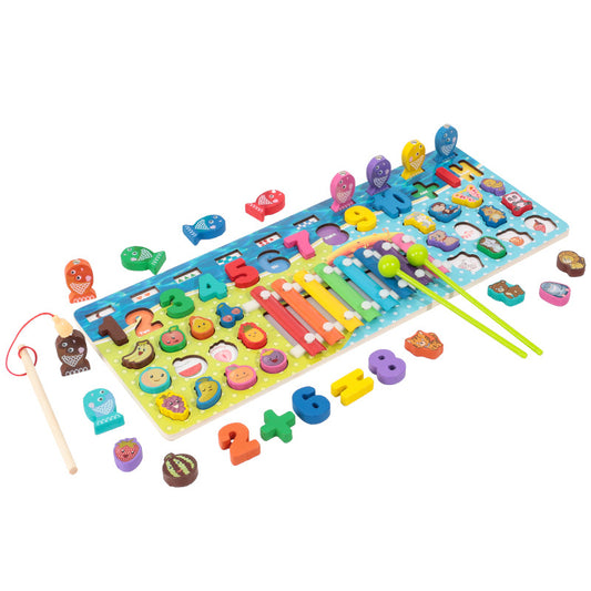 5 in 1 Game Fishing Xylophone Numbers Animal and Fruit Matching
