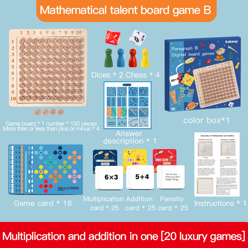 Math Learning Board Game Wooden Board – Boardgames and Puzzles