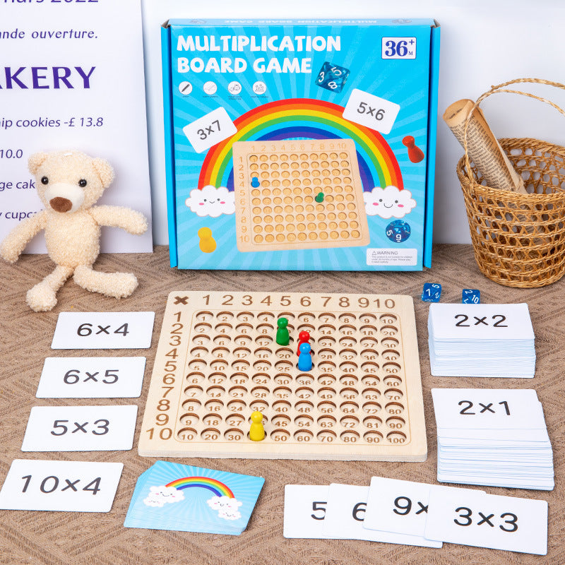 Board Game Math Multiplication Board Game Math Learning Aid Wooden Board – Boardgames ...
