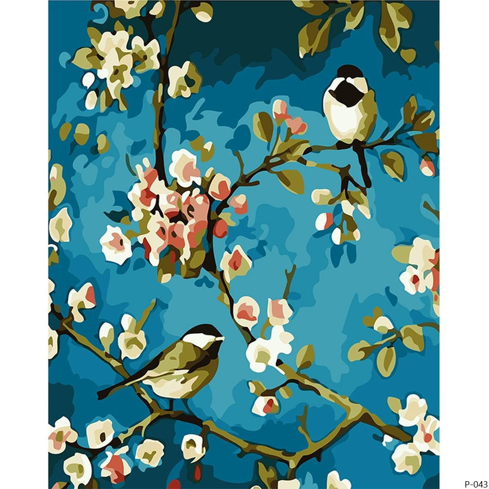 Sparrows and Flower Painting