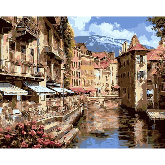 Venice Canal Café Painting