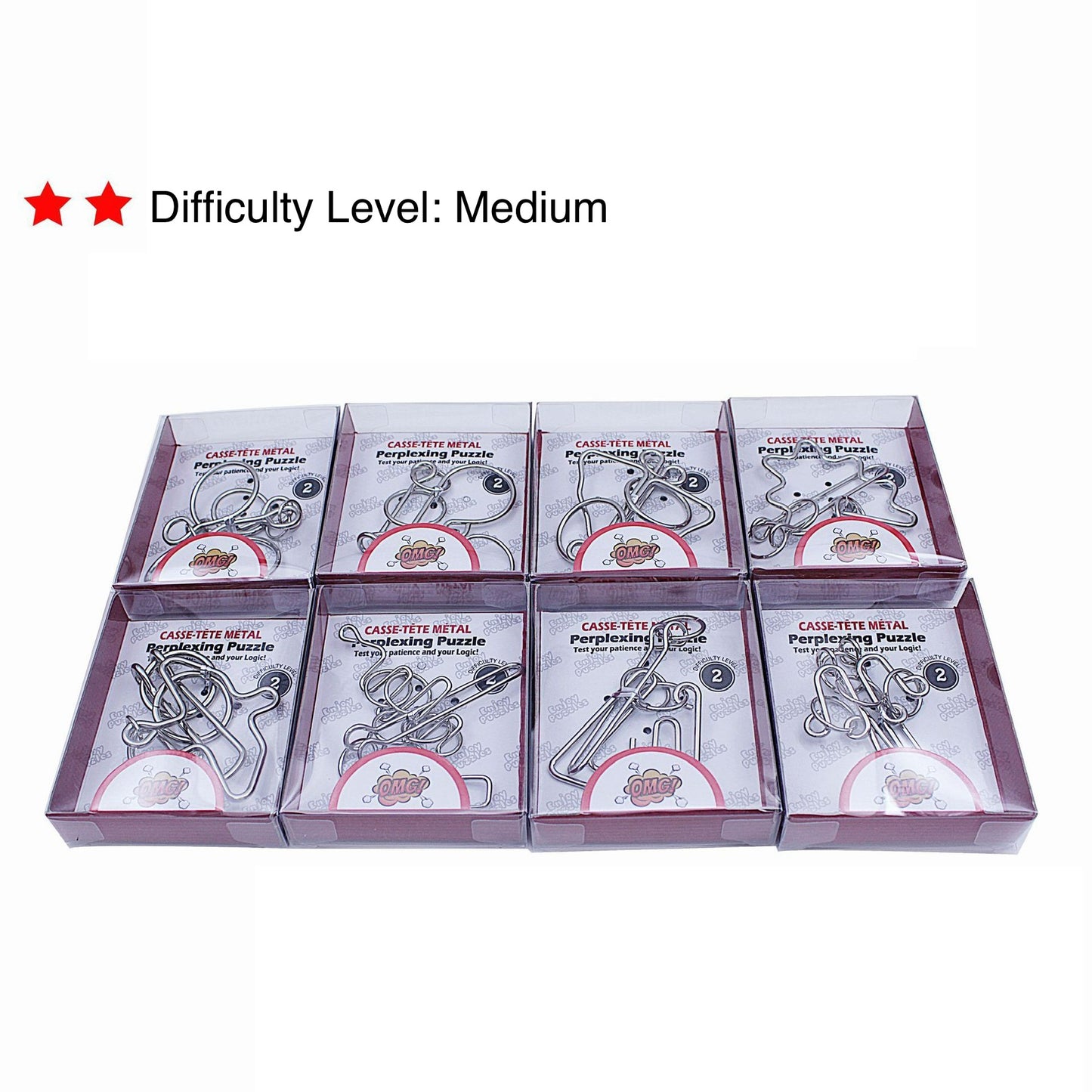 Perplexing Metal Puzzle Set 24 Pieces