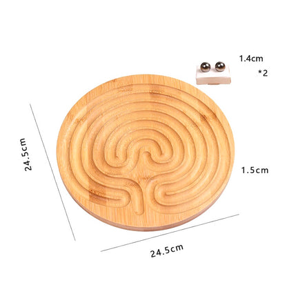 Wood Round Finger Labyrinth Stress Relieving