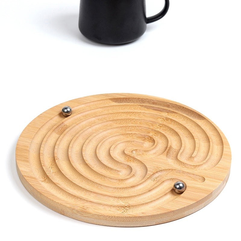 Wood Round Finger Labyrinth Stress Relieving