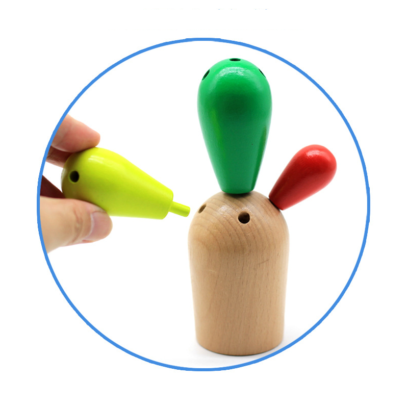 Wood Cactus Toy For Kids Boardgames And Puzzles   Cactus 